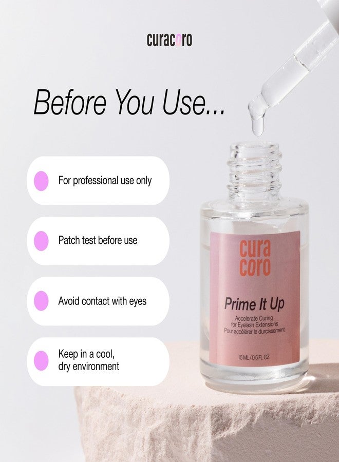 Curacoro Eyelash Extension Primer 15 ML - Increase Adhesive Bonding Power | Easily Removes Proteins and Oils/Oil Free/Longer Extension Retention (Prime It Up) - Image 5